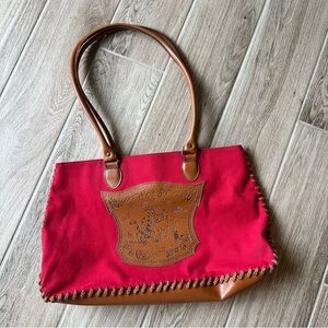 Disney Winnie the Pooh Tigger Red Canvas Tote Handbag Shoulder Bag Purse